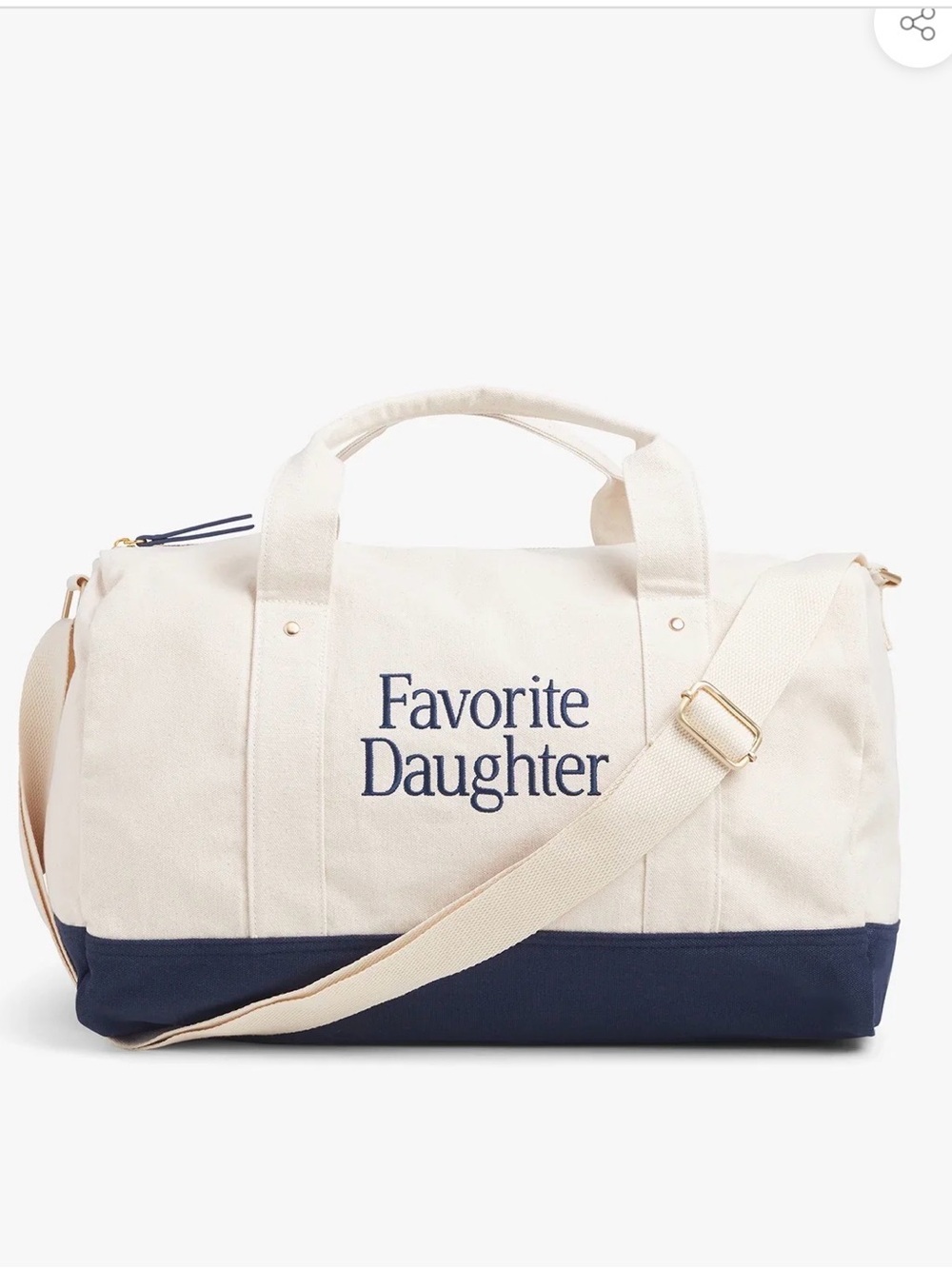 Favorite Daughter Canvas Duffle Bag in Cream & Navy